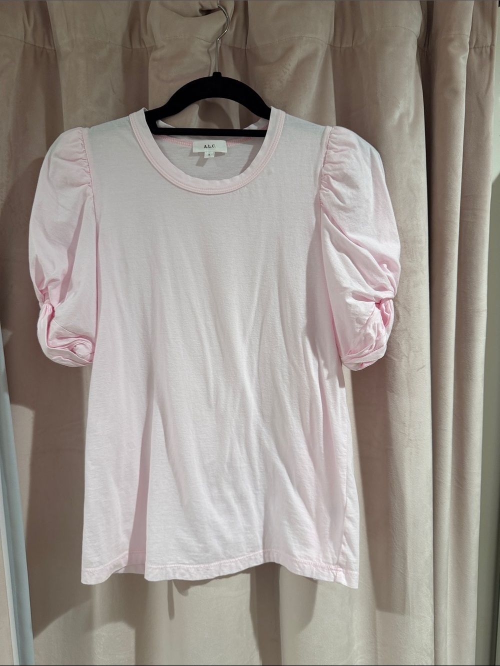 A.L.C. Light Pink Puff Sleeve Tee